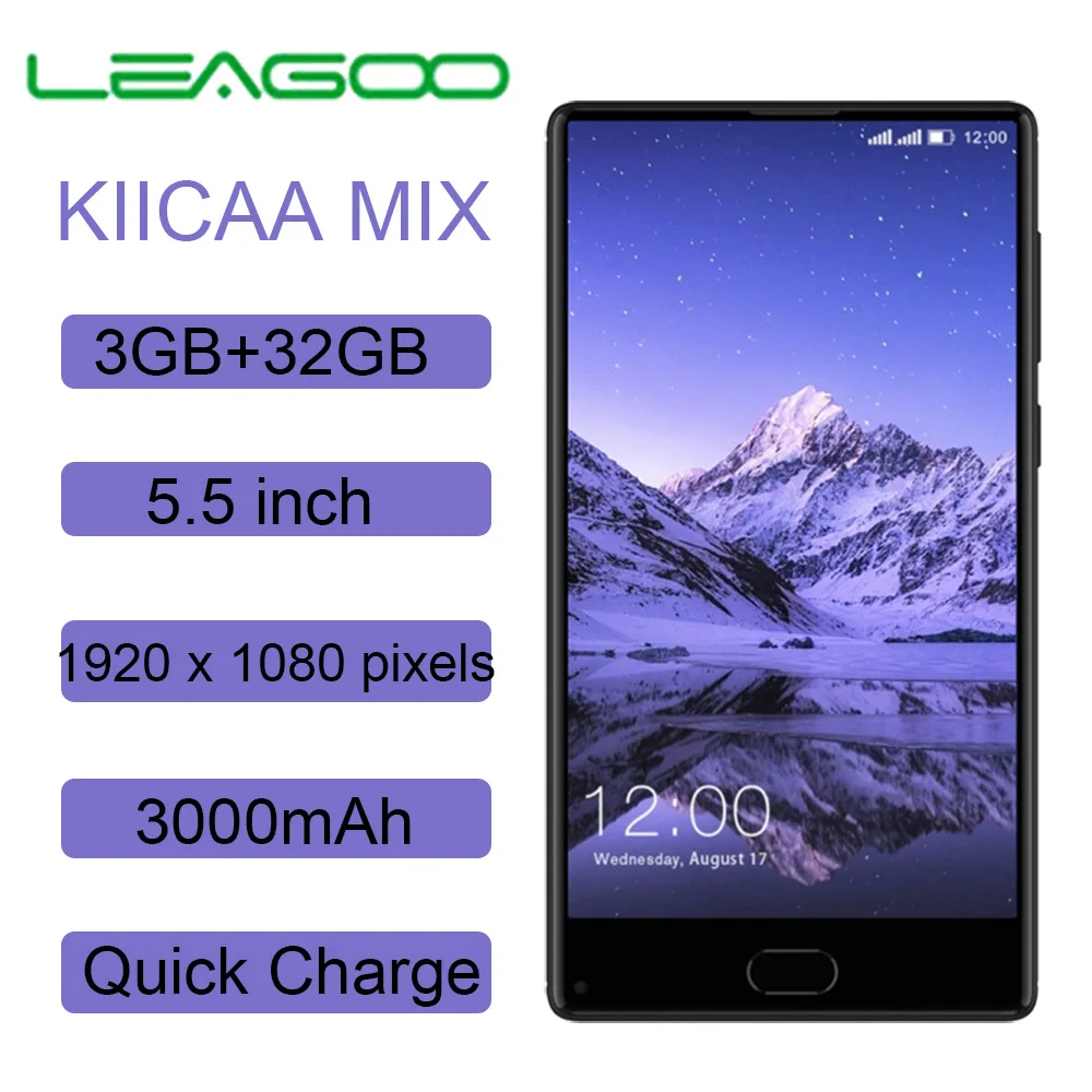 Оригинальный Leagoo Kiicaa смесь мобильного телефона 5 ''FHD MTK6750T Octa Core Android 7 0 3 GB
