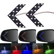 2 шт. 14SMD светодиодный автомобильный w5w Янтарная панель со стрелкой для автомобиля указатель поворота бокового зеркала световой индикатор Автомобильный светодиодный светильник для парковки 12 В светодиодный Стайлинг автомобиля