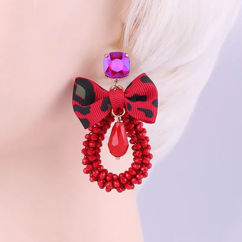 Drop Earrings for woman Red