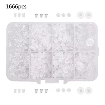 

1666Pcs Silicone Clear Earring Backs Safety Bullet Earring Clutch Hypoallergenic
