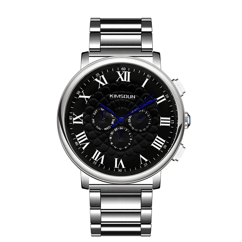 

Hot style Kingston watch business function three eyes automatic mechanical watch steel band men's watches