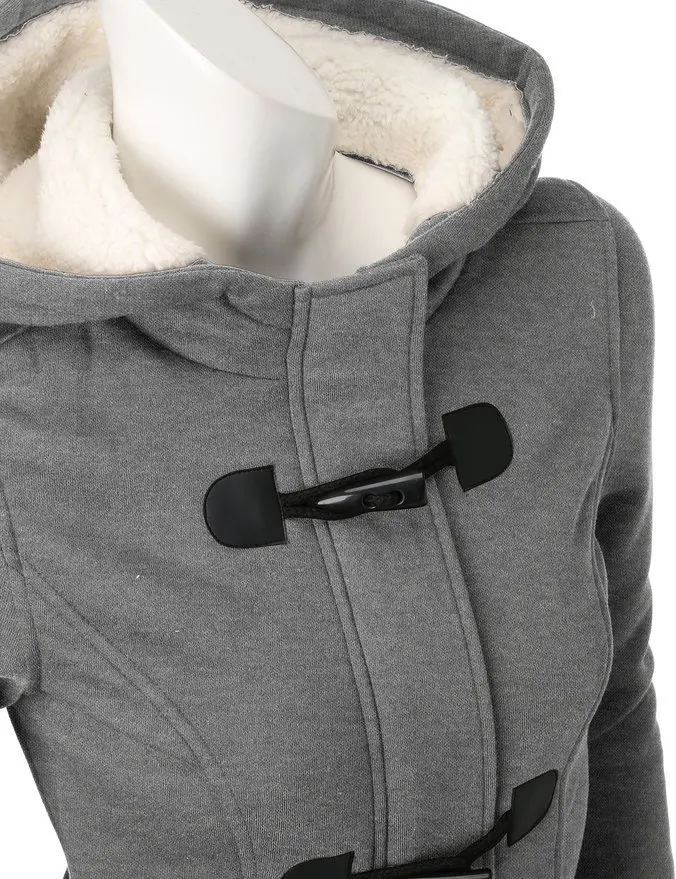 Winter Jacket Women Hooded Winter Coat Fashion Autumn Women Parka Horn Button Coats Abrigos Y Chaquetas Mujer Invierno