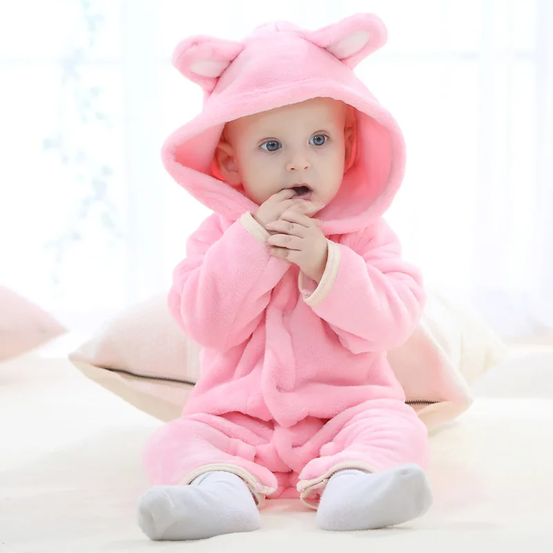 

2019 Winter Long Sleeves Newborn Warm Baby Rompers Fleece Jumpsuit for Kids Boy Girls Pajamas Bear Costumes Baby Christmas