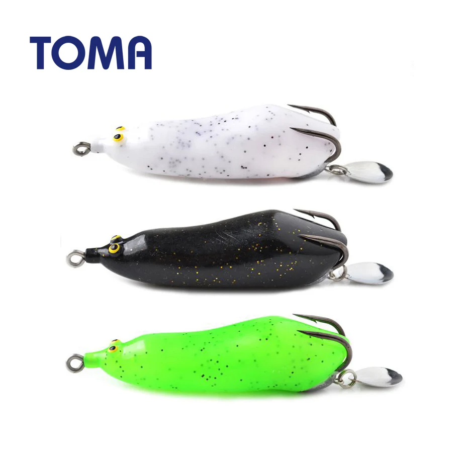 

TOMA 3PCS/Lot Topwater Soft Plastic Frog Bait Fishing Lure 85mm 18g Snakehead Baits Lead Hook with Blade Bass Frog Fishing