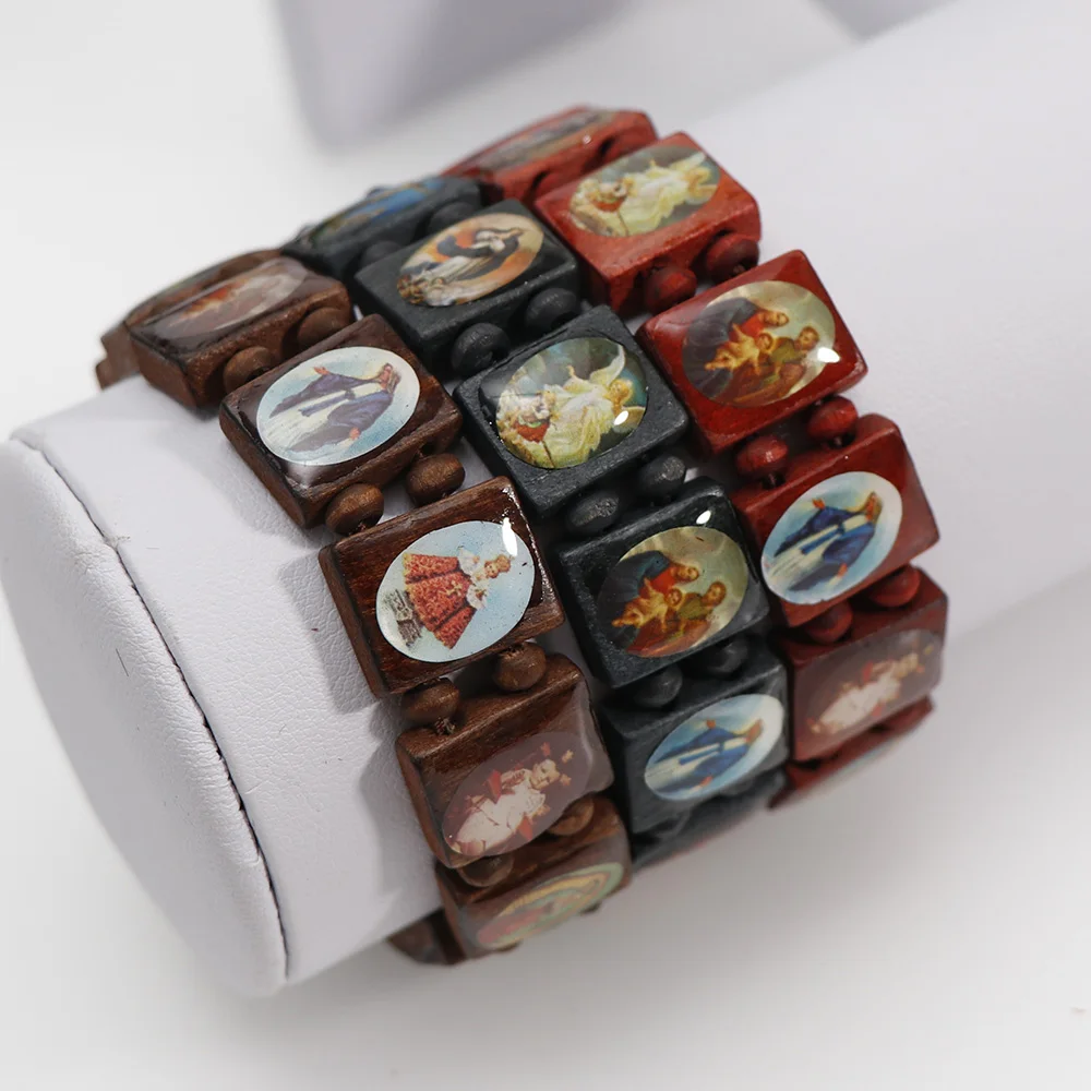 Saints Religion rosary Wooden Bracelets 1PCS For Women gifts