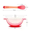 3Pcs/set Baby Learning Dishes With Suction Cup Kids Safety Dinnerware Set Assist Bowl Temperature Sensing Spoon Fork Tableware ► Photo 3/6