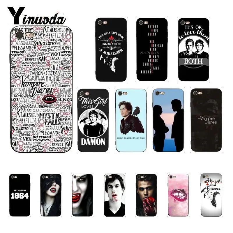 

Yinuoda The Vampire Diaries Novelty Fundas Phone Case Cover for iPhone 8 7 6 6S 6Plus X XS MAX 5 5S SE XR 10 Cases