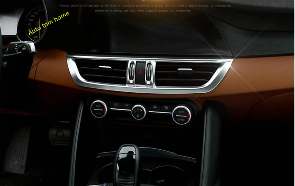 

Lapetus For Alfa Romeo Giulia 2016 2017 2018 ABS Central Air Conditioning AC Outlet Vent Molding Garnish Frame Cover Trim 1 Pcs