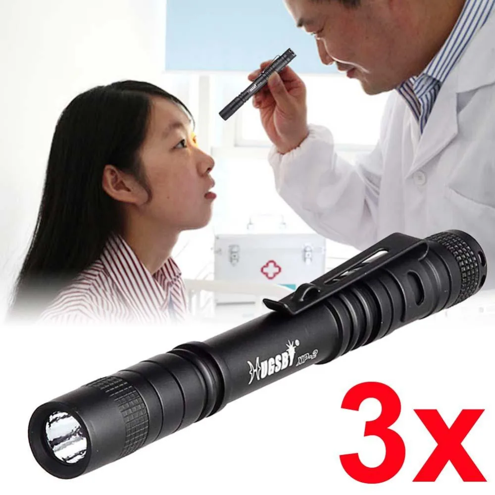 

3pcs XPE-R3 Portable Pocket LED Flashlight Medical Inspection Penlights