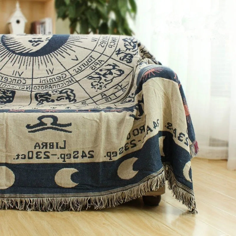 

Free shipping single/double size Nordic geometric pattern thicken anti-slip sofa leisure blanket bedspread cotton thread throw
