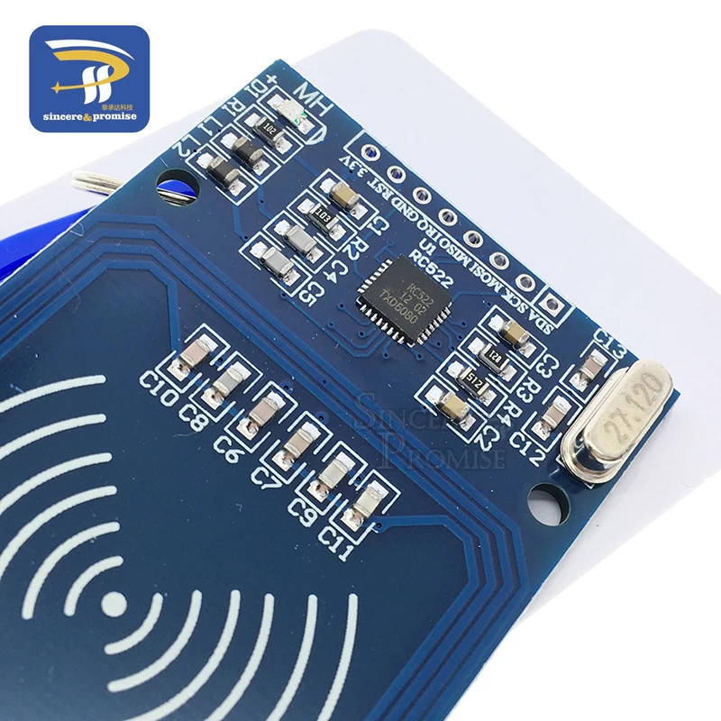 Фото MFRC-522 RC-522 RC522 13,56 МГц Антенна RFID IC беспроводной модуль для Arduino IC KEY SPI писатель ридер IC карта модуль приближения №4