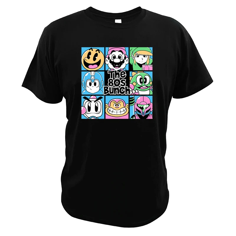 

Super Mario Bro T shirt The 80s Bunch Gamer Inspired Design Cotton Tees Vintage Old Games T-shirt EU Size 100% Cotton
