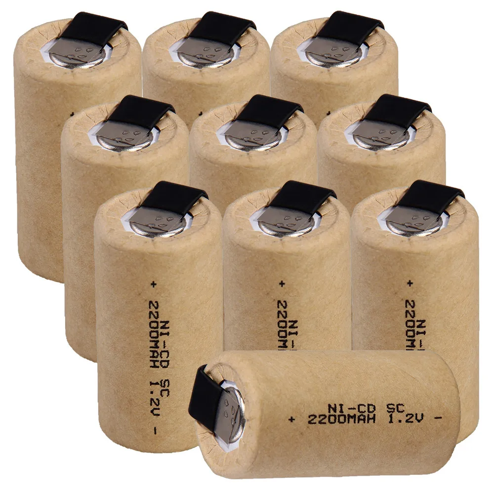 10 шт. SC 2200mah 1 2 v аккумулятор NICD Перезаряжаемый для makita bosch B & D Hitachi metabo dewalt