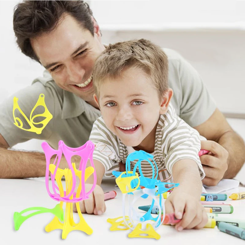 252pcs Assembled Building Blocks Toy Children Educational Colorful Soft Plastic Straw Fight Inserted Blocks Christmas Gift