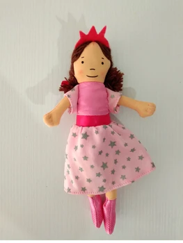 

7" Little Pink Girl with braids Plush toy stuffed dolls kids gift