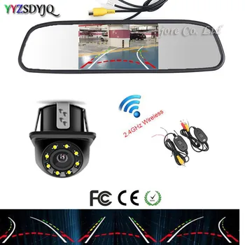 

Universal 3 in 1 Wireless Auto rainproof car rear reversing camera Dynamic track line parktronic camera & 4.3 Mirror 800 x 480