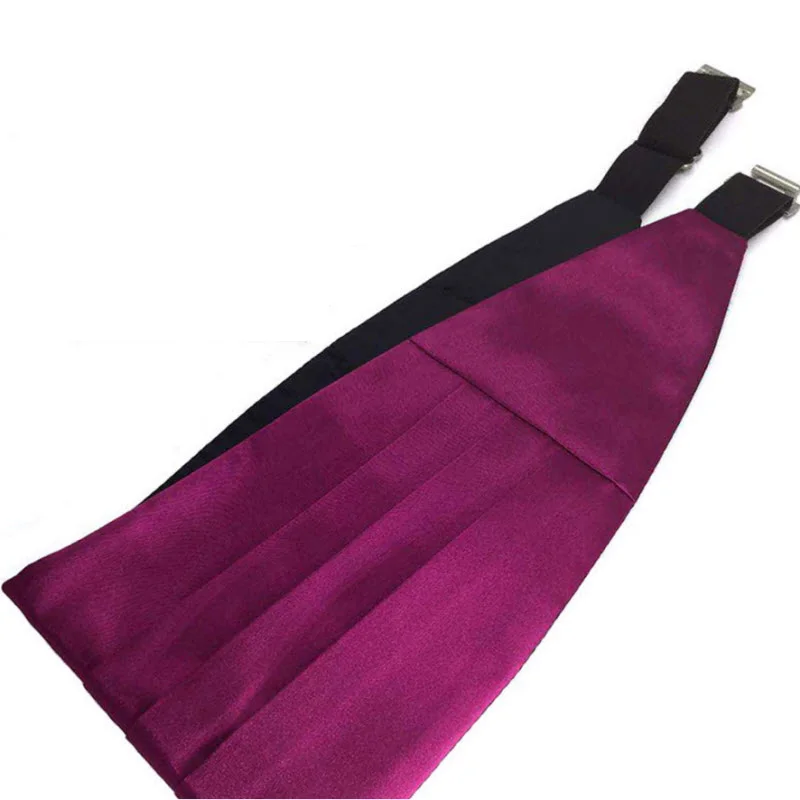 Мужской кушак Мужской Регулируемый плиссированный классический смокинг широкий пояс эластичный пояс - Цвет: 18 reddish purple