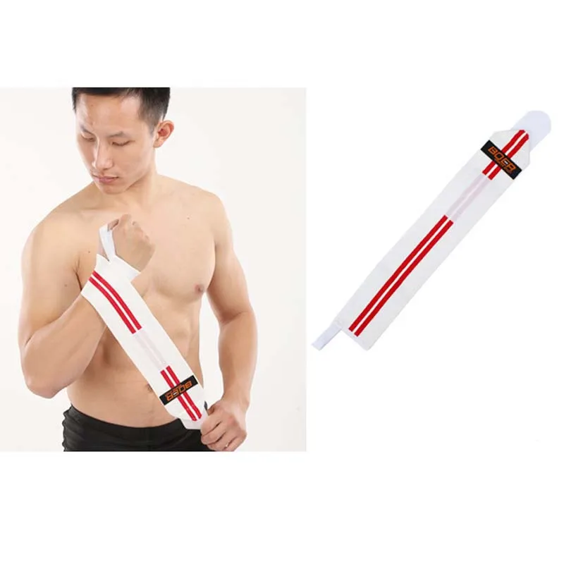 2 шт./партия, спортивный браслет, регулируемая защита для фитнеса, Эластичный Бандаж на запястье, защитная полоса - Цвет: White Red