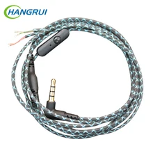 DIY 1,2 м Тип изгиба 3,5 мм полюса кабель для наушников для ремонта Замена аудио кабель наушники DIY провод кабель для наушников