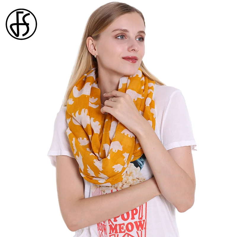 FS Soft Women Neck Tube Loop Collar Ring Scarf 2018 Spring Orange