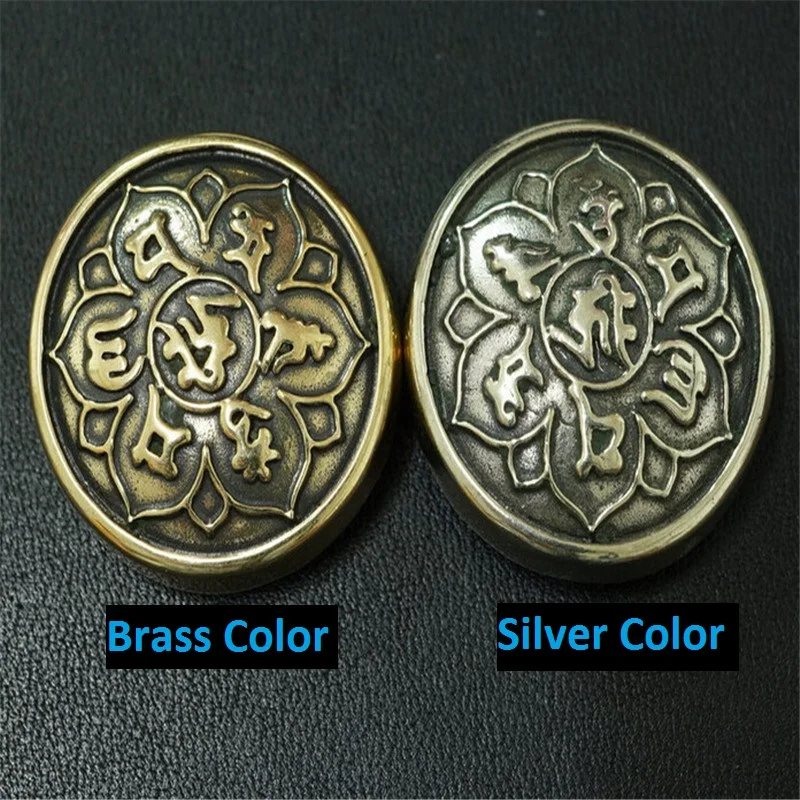 28.5mm Pure Brass Buckles Metal Antique Flower Smooth Round Face For Belt Bag Clothes And All Diy Decoration