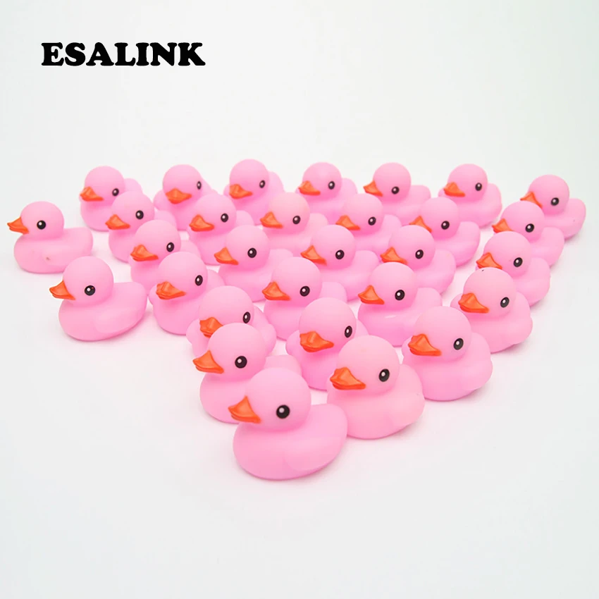 20pcs New 2019 set floating ducks Cute Baby Water Bath Toys pink duck