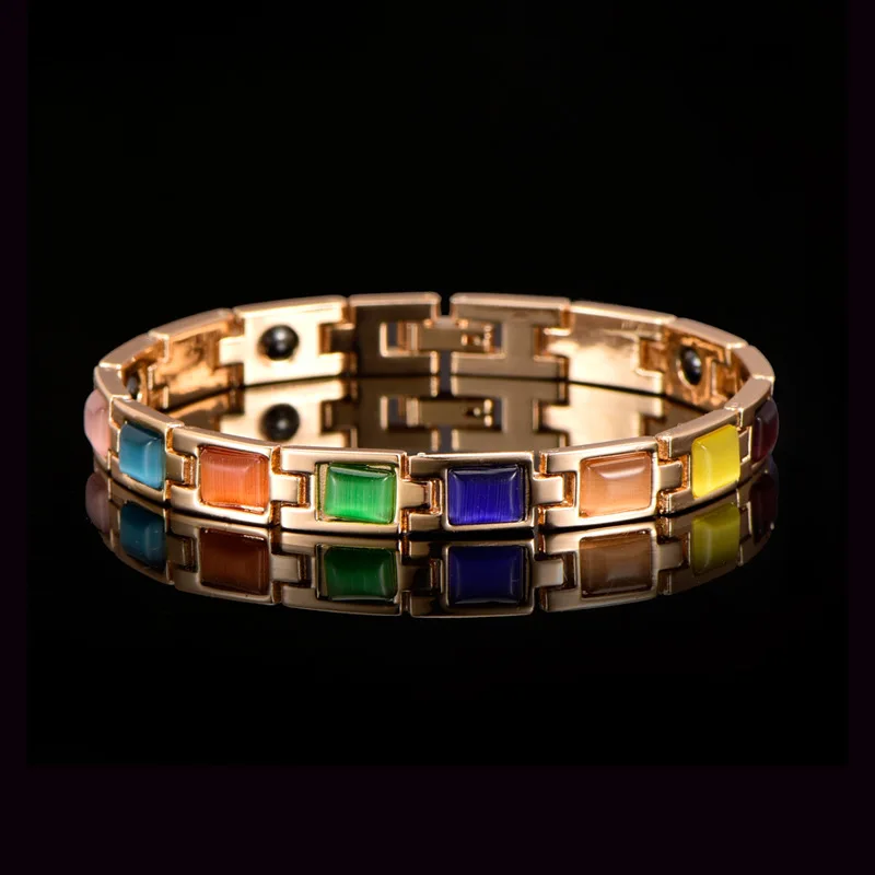 

HOMOD Men and Women Health Charm Bracelet Magnetic Power Gold Chain Link Bracelets & Bangles Jewelry for Women