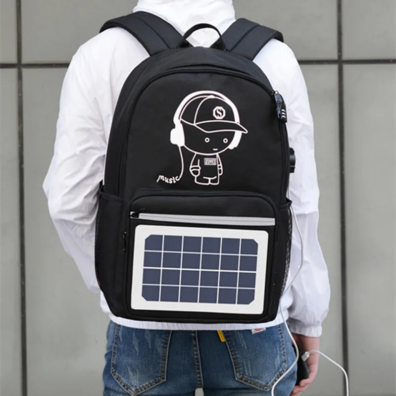 Мужской рюкзак с солнечной панелью, рюкзак с питанием от Usb зарядки, противоугонные рюкзаки для ноутбука, дорожные рюкзаки для мужчин, Холщовый Рюкзак, водонепроницаемые сумки