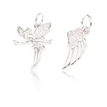 High quality 925 Silver Crystal Angel wings Charm Fit Europe Original Pandora Charm Bracelet Jewelry Gift js1479