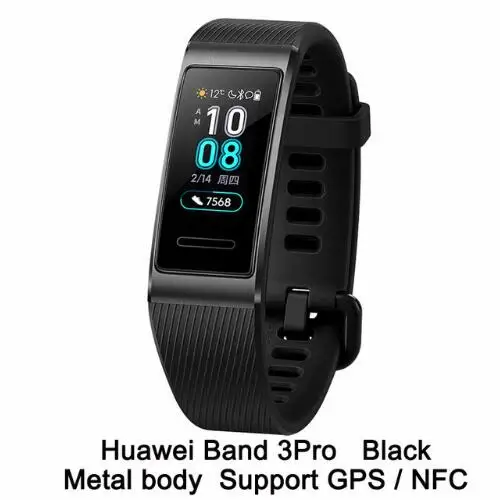 Смарт-браслет huawei Band 3/3 Pro, 0,95 дюймов, трекер для плавания, водонепроницаемый, Bluetooth, фитнес-трекер, сенсорный экран - Цвет: Band 3 Pro black