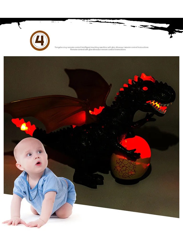 Brinquedos de Controle Brinquedos para Crianças Infravermelho Dinossauro Remoto Tyrannosaurus Balançando Cabeça Flash Olhos Ovos Andando Spray Dino rc 8 spray dino rc brinquedos para crianças