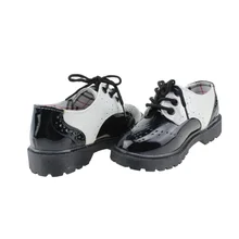 Детские msmax для мальчиков и девочек на шнуровке свадебные туфли для принцессы Лакированная кожа детские школьные тонкие туфли