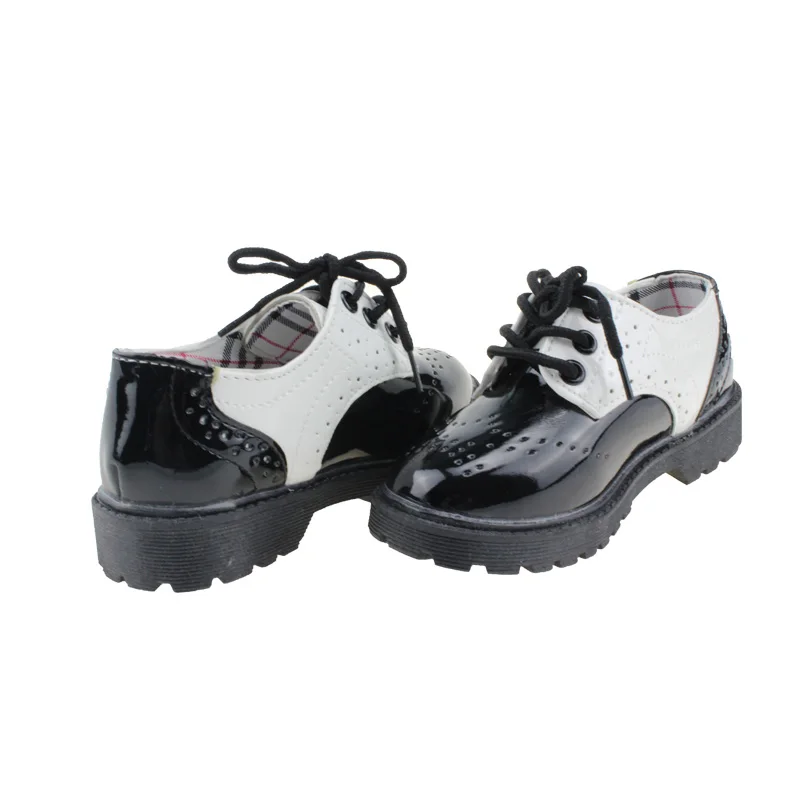 

MSMAX Children Girls Boys Lace Up Princess Wedding Shoes Patent Leather Kids School Single Shoe