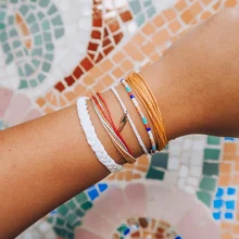 5 шт./компл. Женские винтажные цветные тканые кожаные бусины подвеска с молнией браслет набор простой браслет Beadsnice Lover Подарок