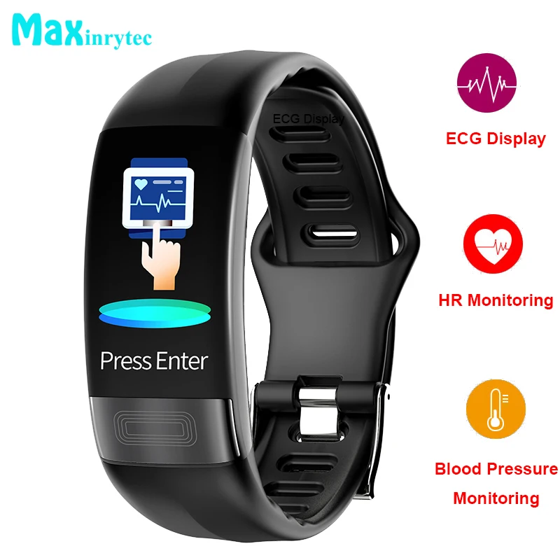 

Maxinrytec P11 Smart Bracelet IP67 Waterproof ECG+HRV Blood Pressure Activity Fitness Tracker Scratch-Proof Screen For Men Women