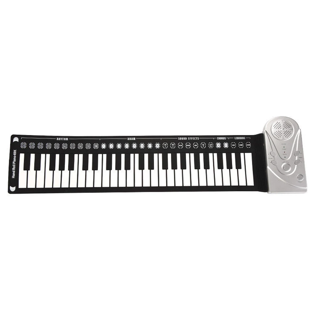

Flexible Folding Electronic Keyboard Children Multi Style Roll-Up Piano 49 Keys Recording Student With Speaker Music Portable