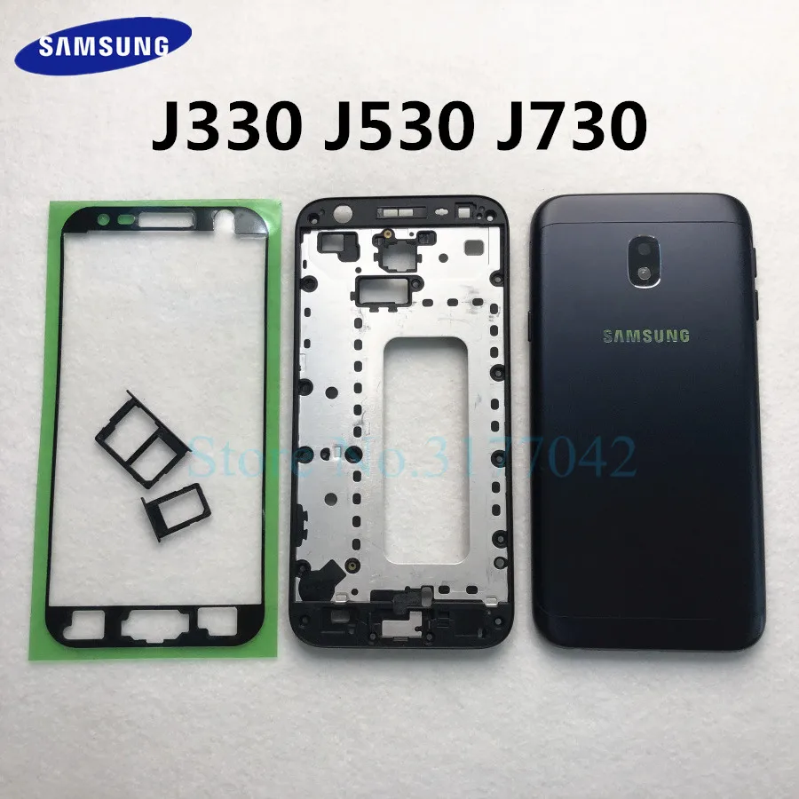 

For Samsung Galaxy J3 J5 J7 Pro 2017 J330F J530F J730F Full Housing Front Middle frame Battery Back Cover SIM card tray