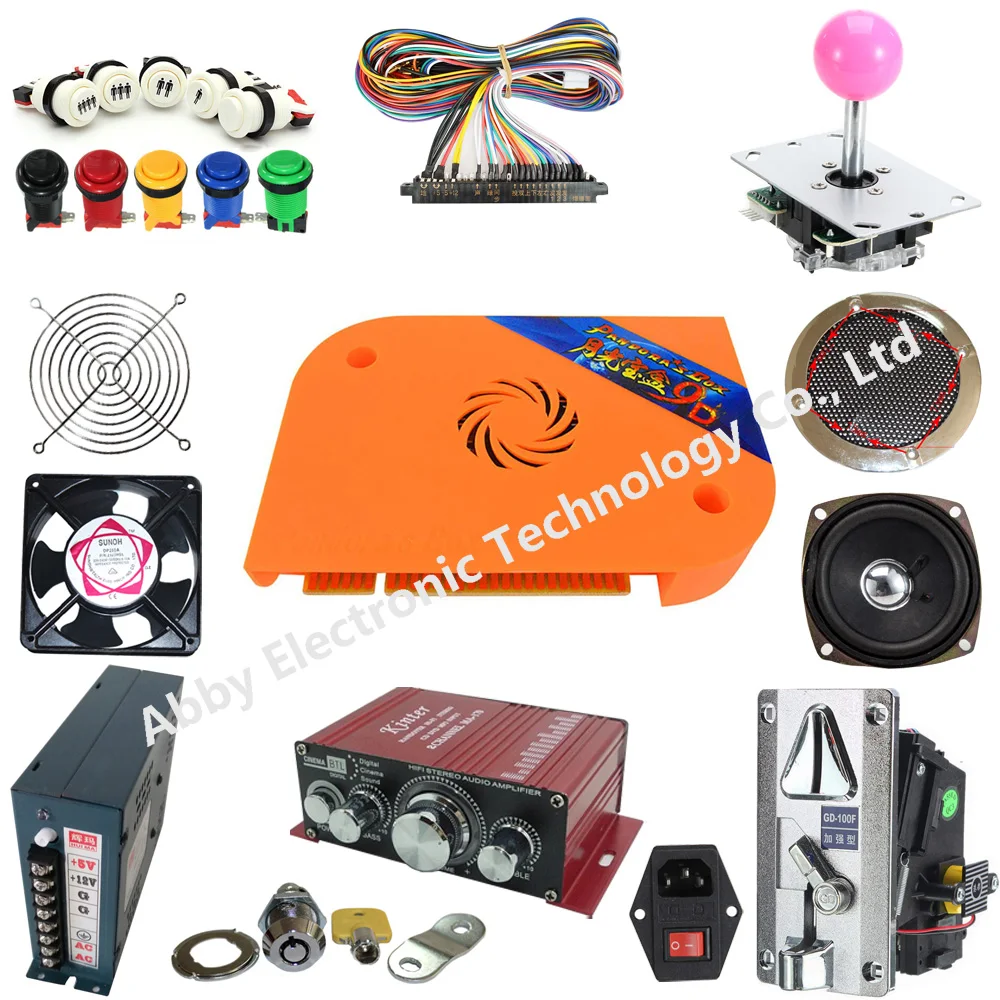 

Arcade parts Bundles kit With 2222 in 1 Pandora Box 9D multi game LED Joystick 12V LED illuminated button