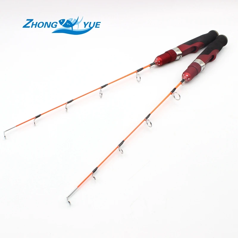 High Quality Red MINI ice fishing rod carbon rod 47cm valve boat pole