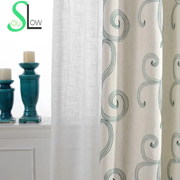 

Clouds Embroidered Chinese Curtains For Living Room Blackout Window Curtain Rideaux Drapes Cortinas Para Sala De Luxo CL-87