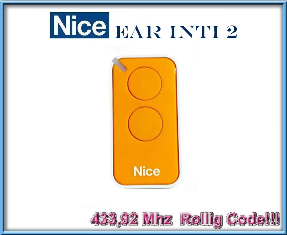 

For NICE REA Nice INTI 2 Replacement rolling code remote key fob Yellow Color