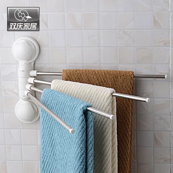 

180 degree rotation strength vacuum towel rack does not hurt the wall free screw drill