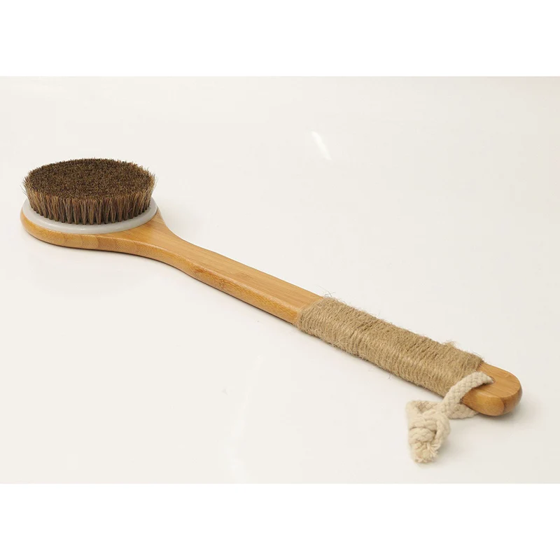 Щетка для душа с длинной бамбуковой деревянной ручкой сзади скребок для спа отшелушиватель для ванны тела массажные щетки 789