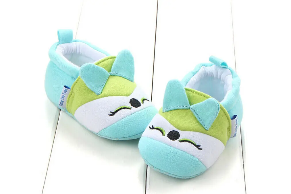Newly Cute Infant Kids Girls Boys Crib Shoes Soft Cartoon Cotton Shoes Toddler Boots Slipper