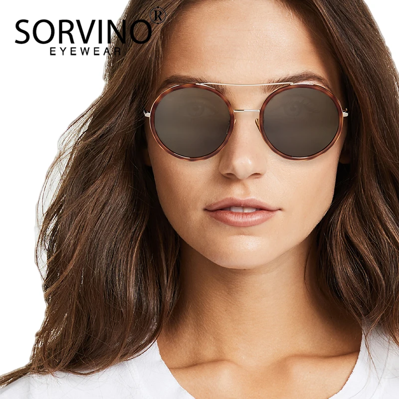 Buy Sorvino 2018 Slim Oversized Round Sunglasses Women