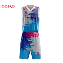 Дизайн цифровой печати Возврат Синий Баскетбол Джерси пользовательские