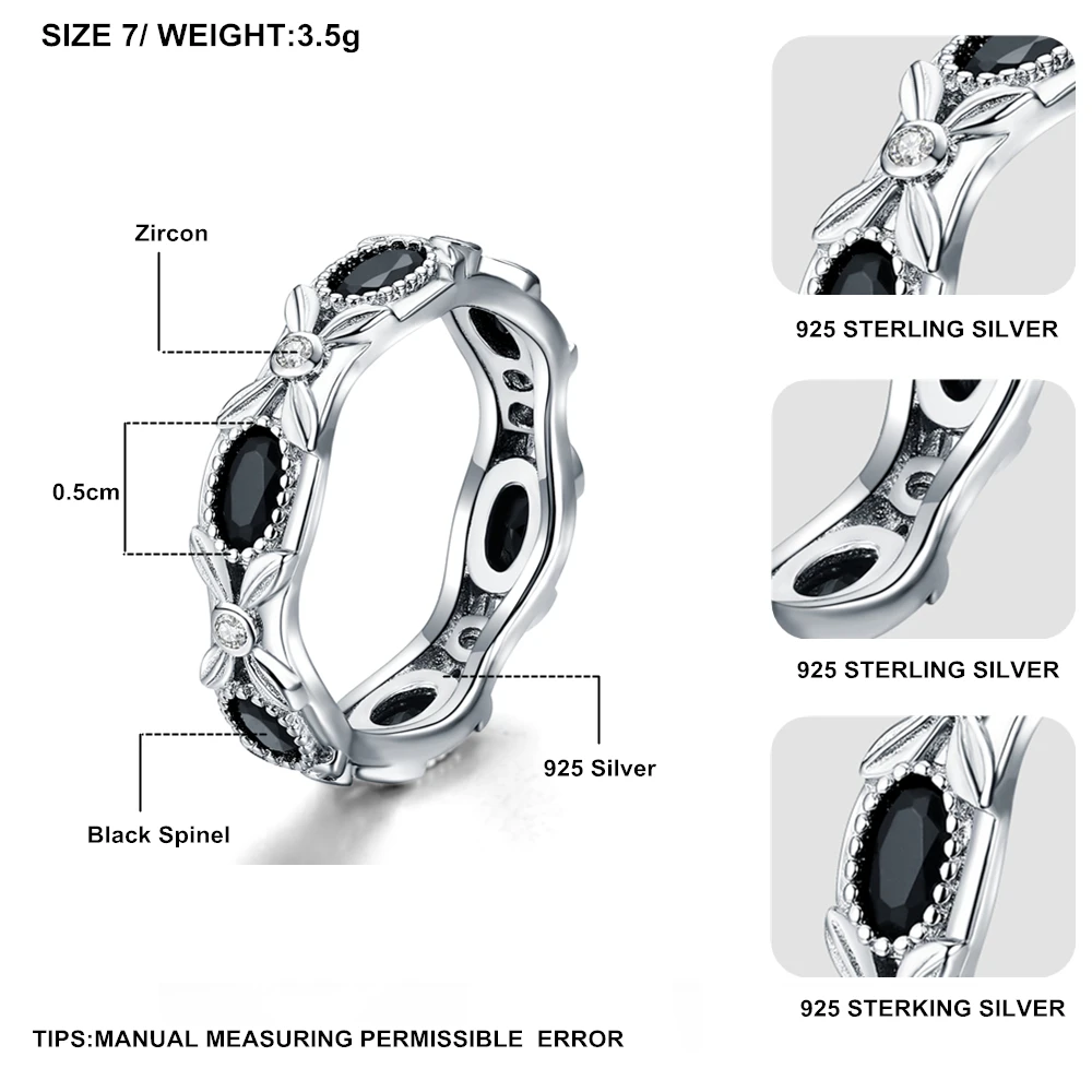 [BLACK AWN] 925 пробы серебряные ювелирные изделия обручальные кольца для женщин Женский камень лошадиный глаз Bijoux круглые серебряные 925 ювелирные изделия G085