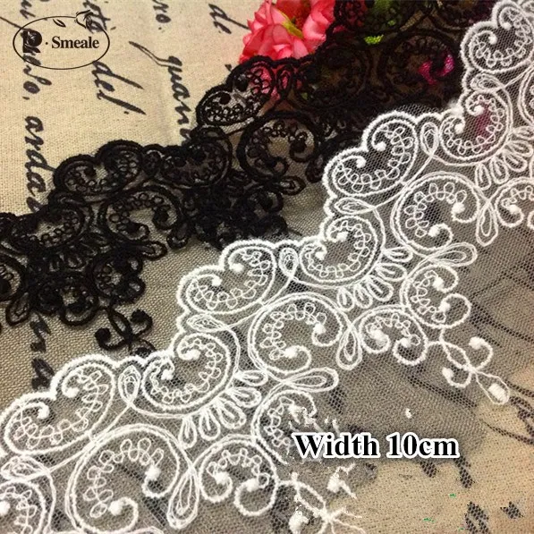

DIY Fabric Lace Black White Sweet Cordate Lace Trim DIY Craft Materials Clothing Accessories Lace Embroidery RS80
