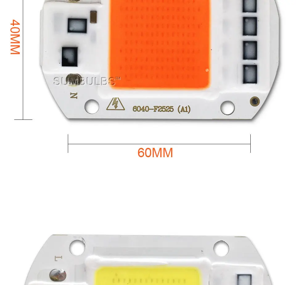 Sumbulbs 20 Вт 30 Вт 50 Вт светодио дный COB LED высокой мощность чип Smart IC AC 110 V 220 V источник света для Прожектора Теплый Холодный белый красный завод