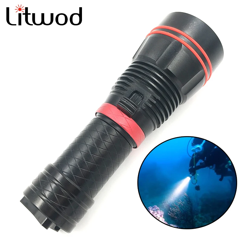

z30 Diving led flashlight 5000LM XM-L L2 Stepless dimming switch Underwater under water 150m Flashlight IPX8 Torch for diving
